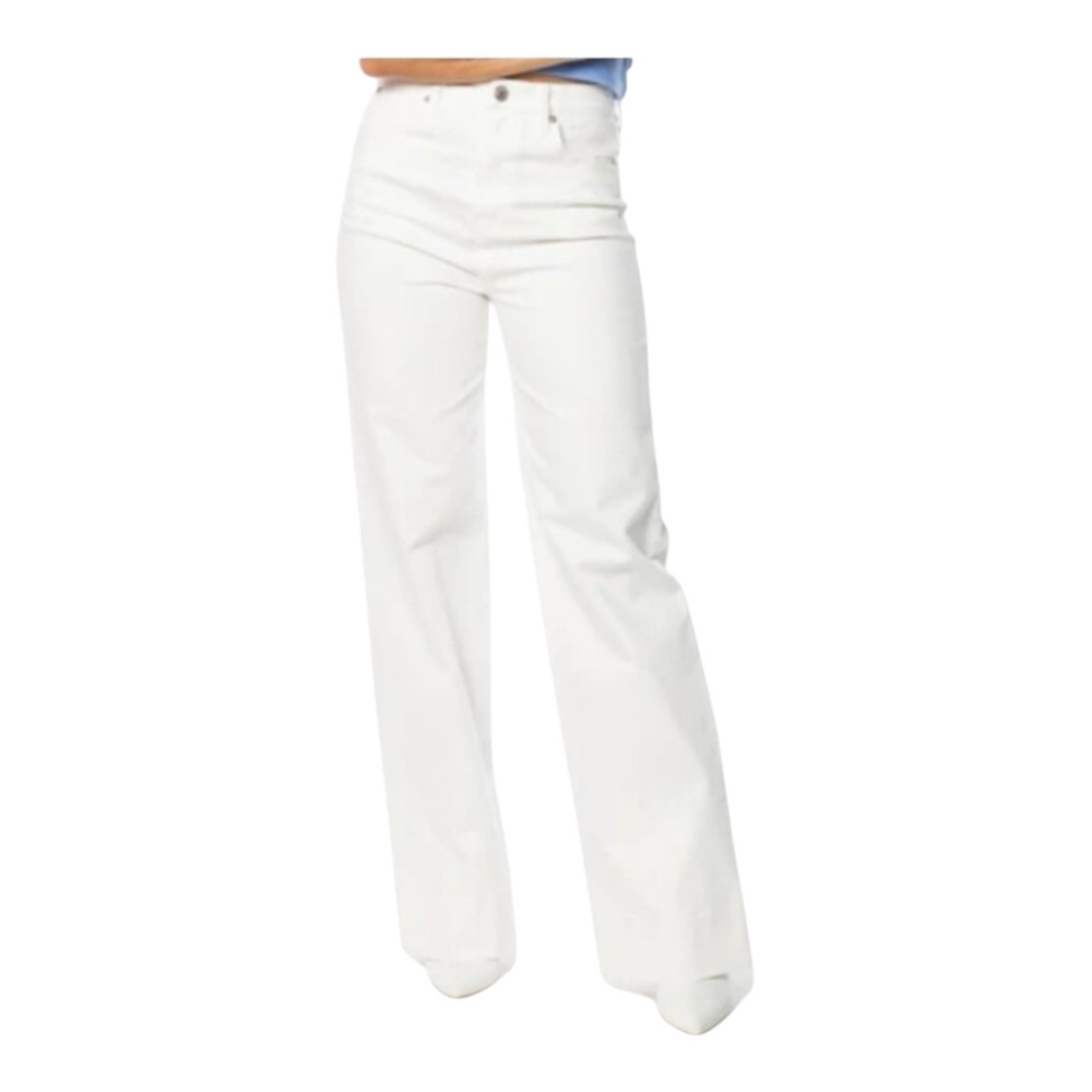 Juicy Couture Jeans Women's Size 31 Wide Leg Cuff High Rise White Lunita, NWT